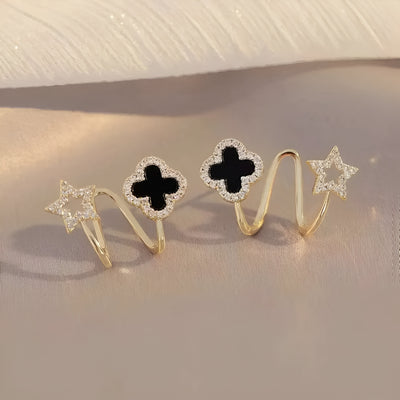 Auri Vibrato leaf Clover Earrings