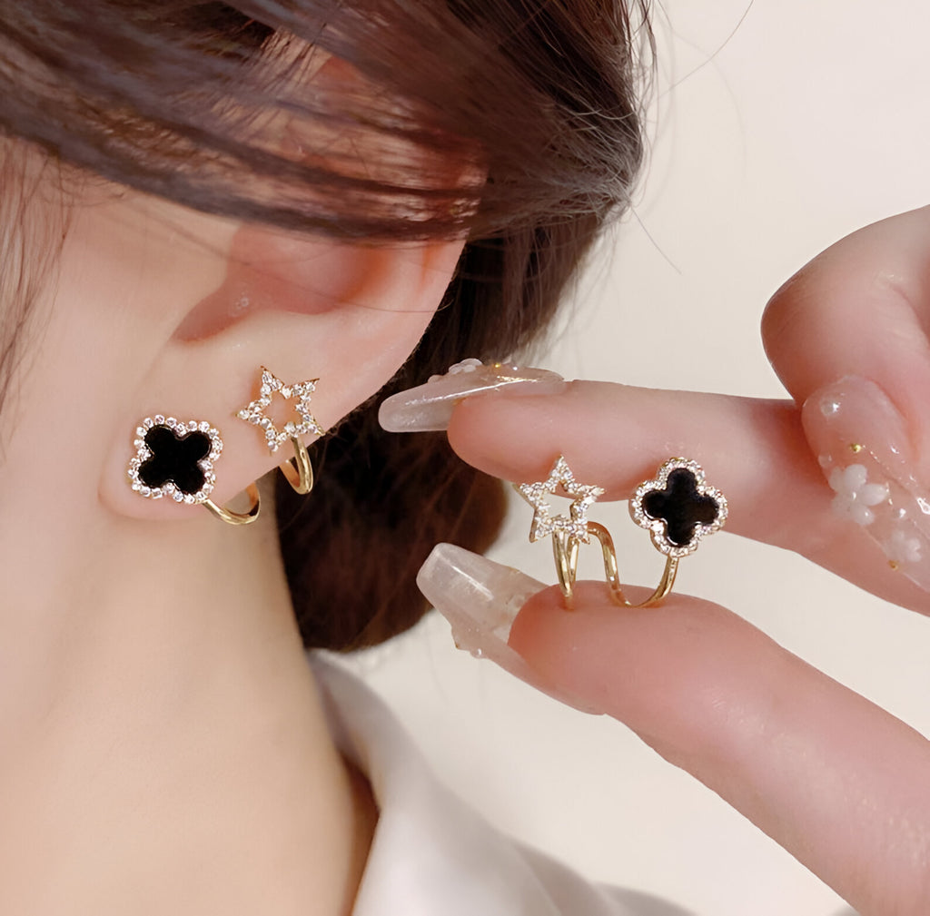 Auri Vibrato leaf Clover Earrings