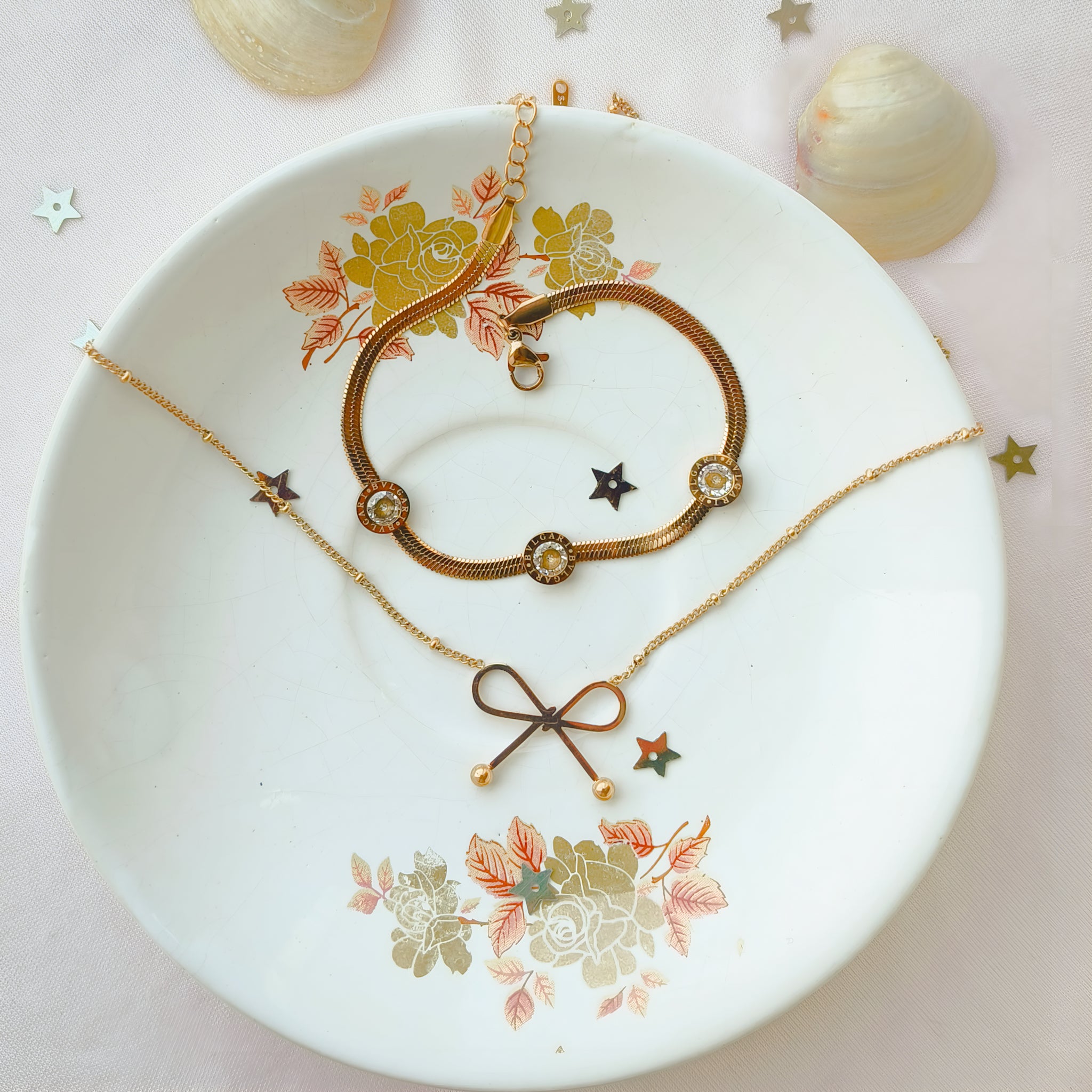 Oryn Duo Necklace & Baraclet Combo Set