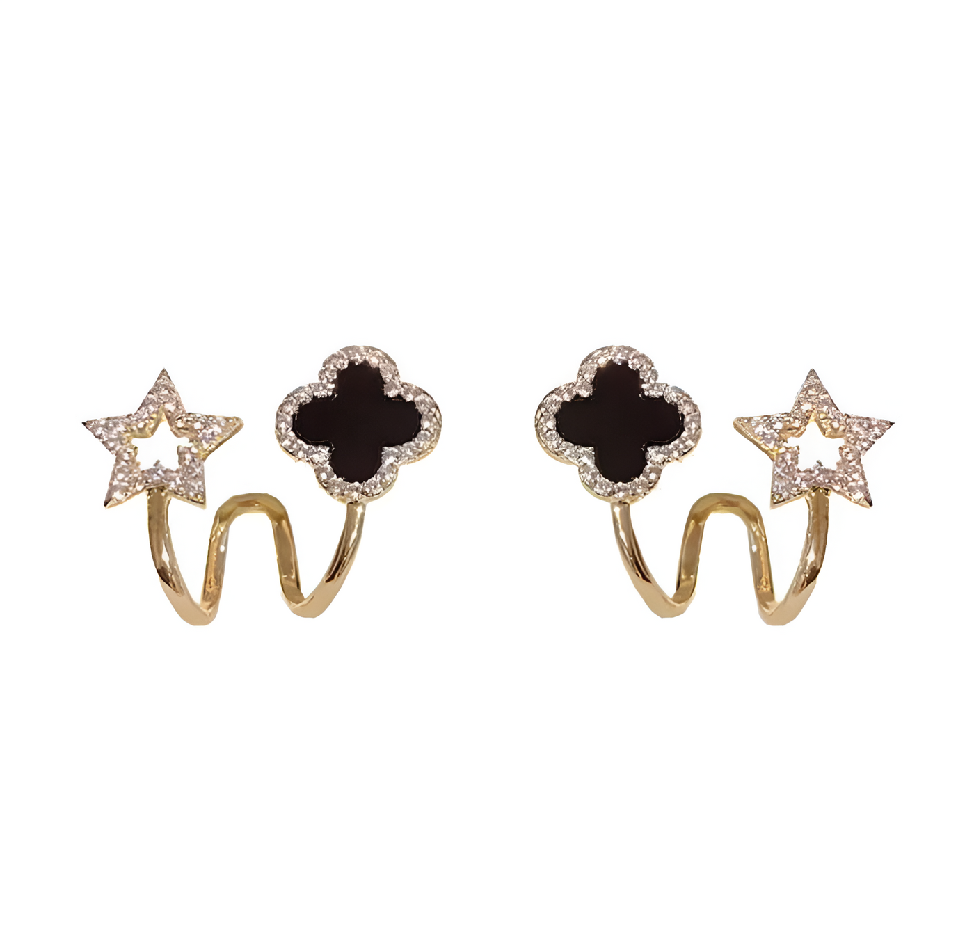 Auri Vibrato leaf Clover Earrings