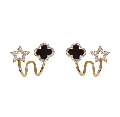 Auri Vibrato leaf Clover Earrings