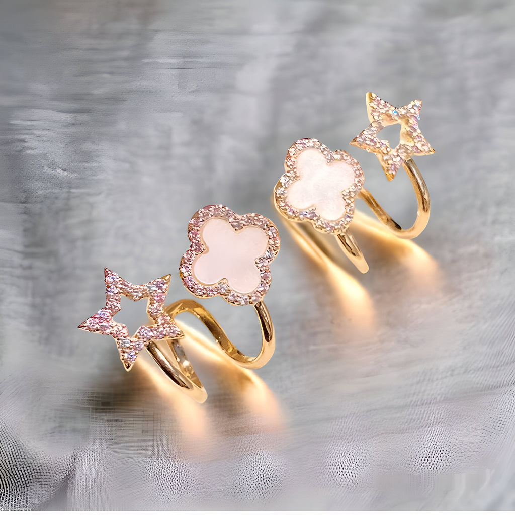 Auri Vibrato leaf Clover Earrings