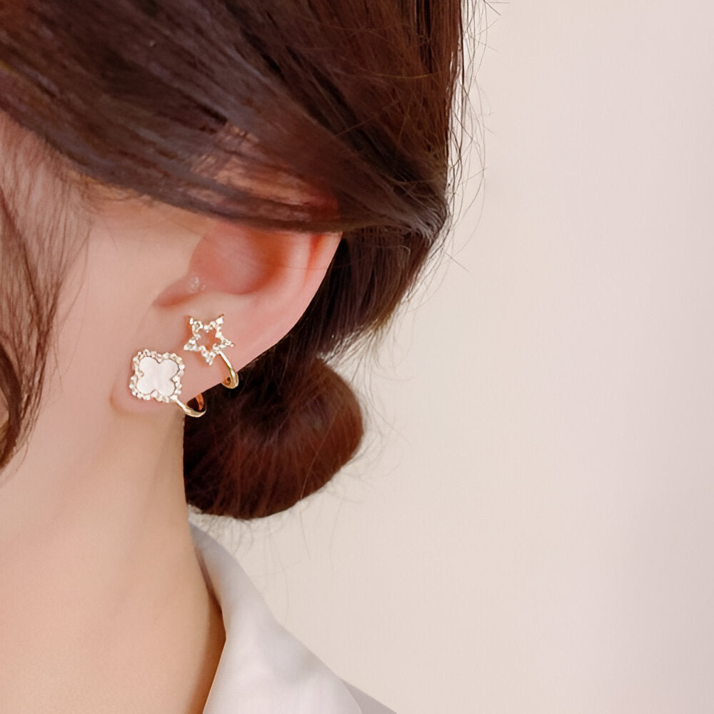 Auri Vibrato leaf Clover Earrings