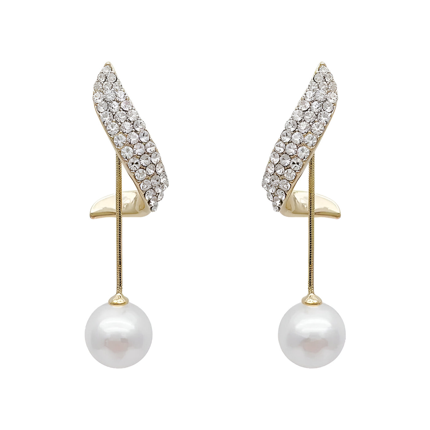 Pearl Wing Stud Earrings