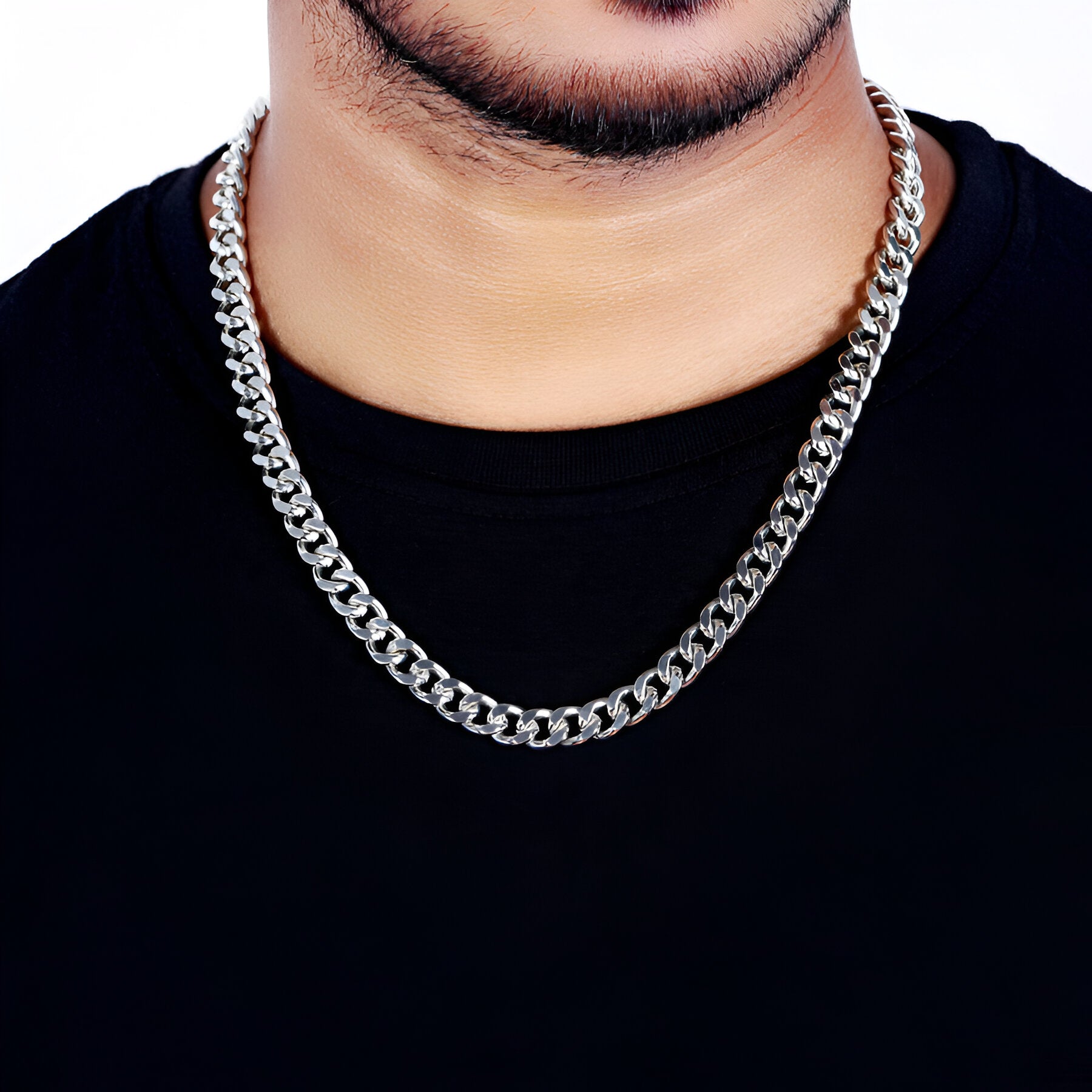 Silver Plated Cuban Style Thick  Men