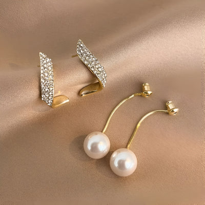 Pearl Wing Stud Earrings