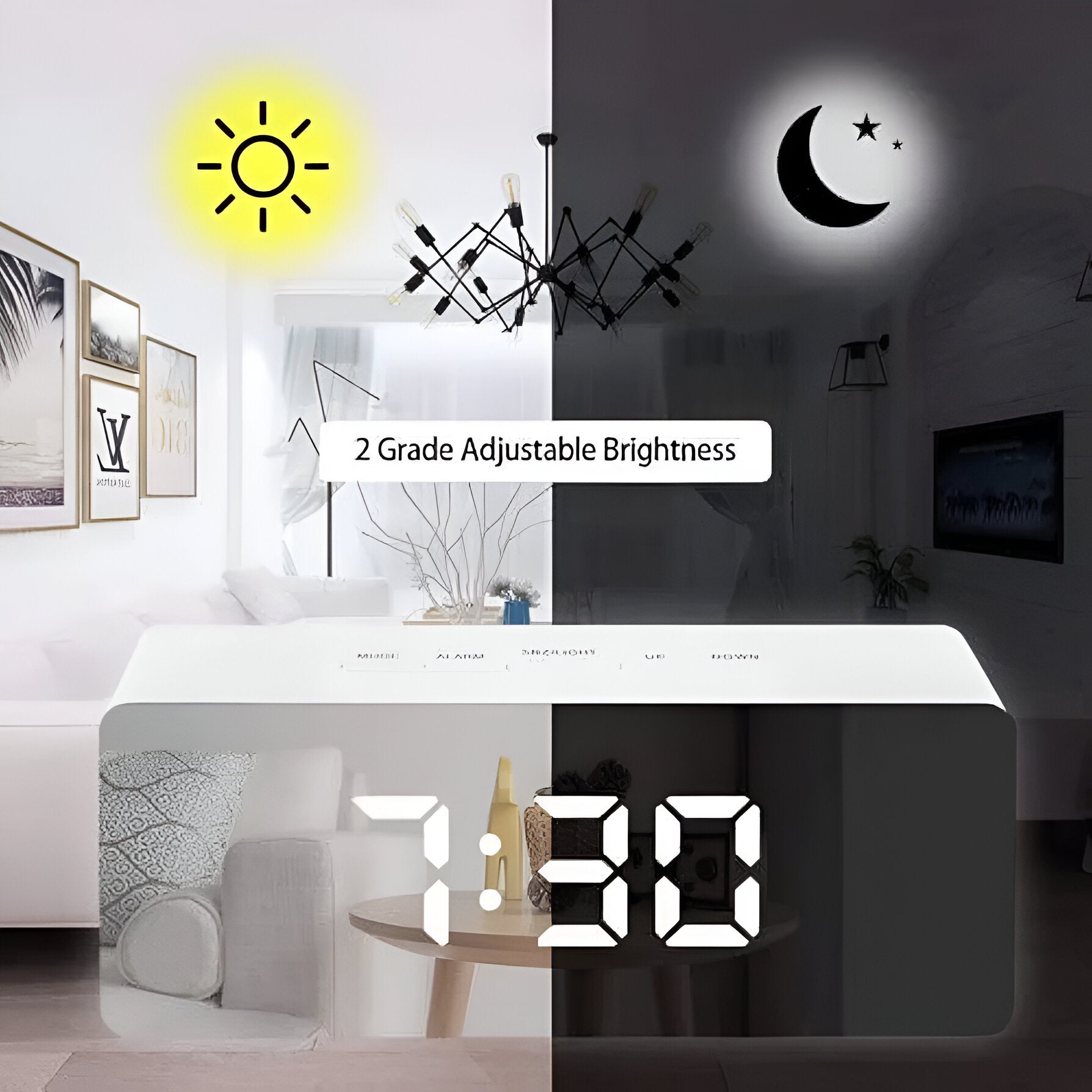 Digital LED Display Clock  Makeup Mirror,Travel Alarm