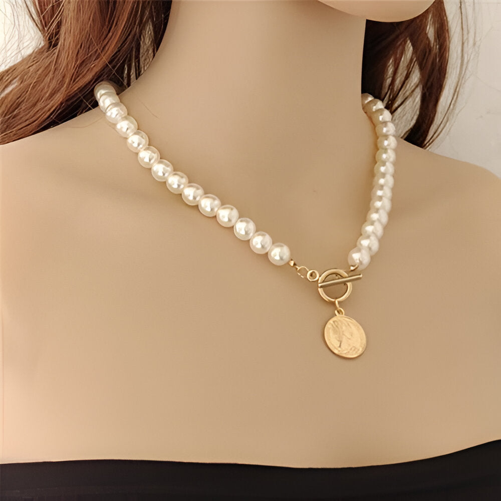 Pearl Coin Chain Necklace