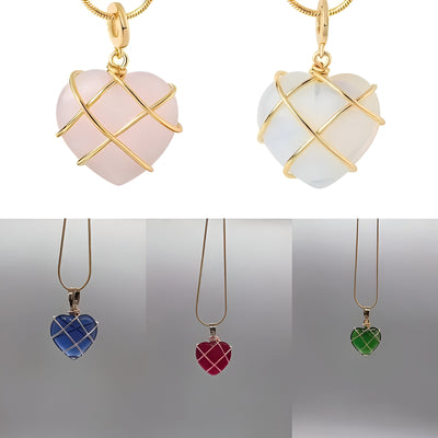 Lova Heart Crystal Stone Pendant Necklace
