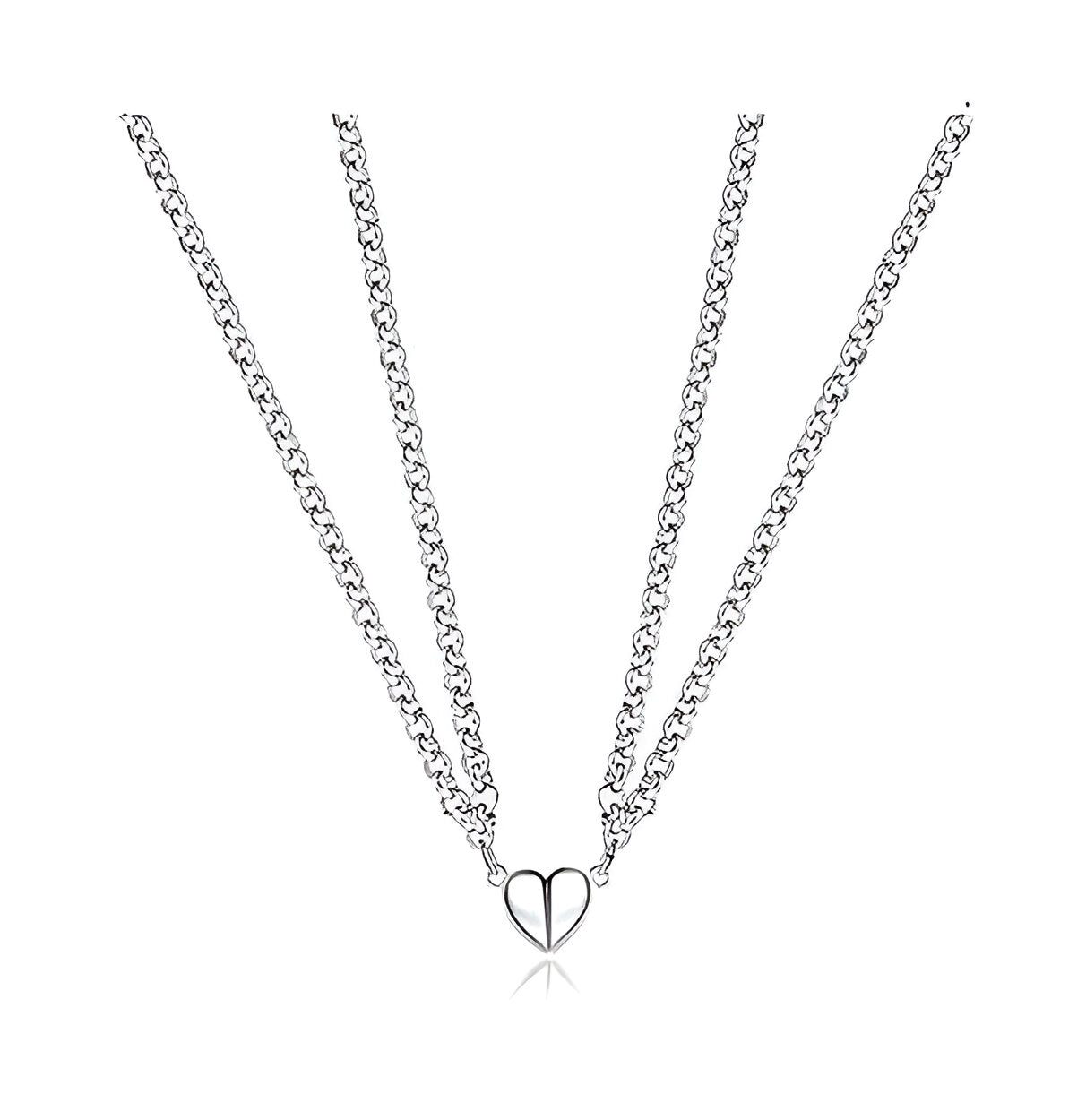 Fashion Heart Couple Necklace for Women & Men