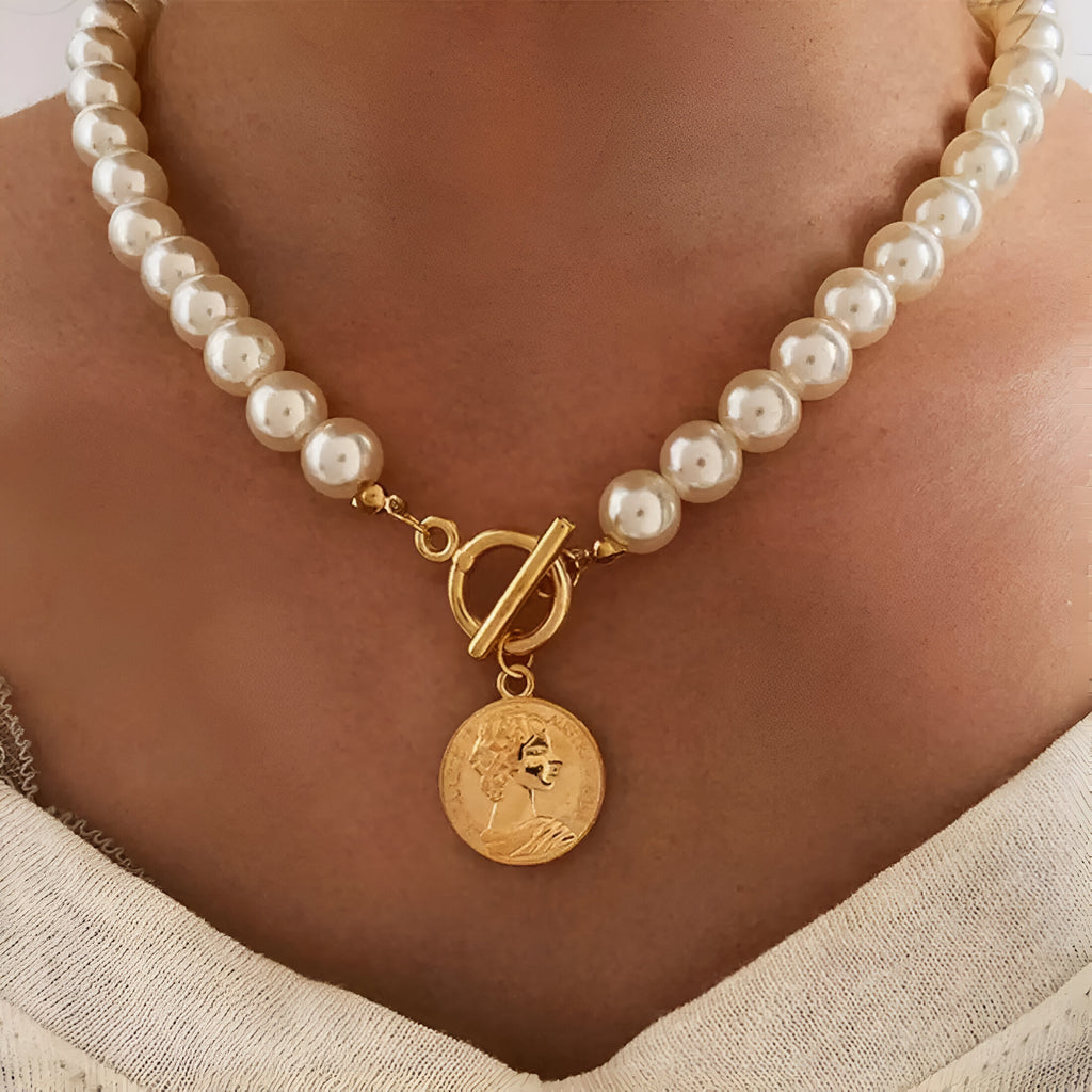 Pearl Coin Chain Necklace