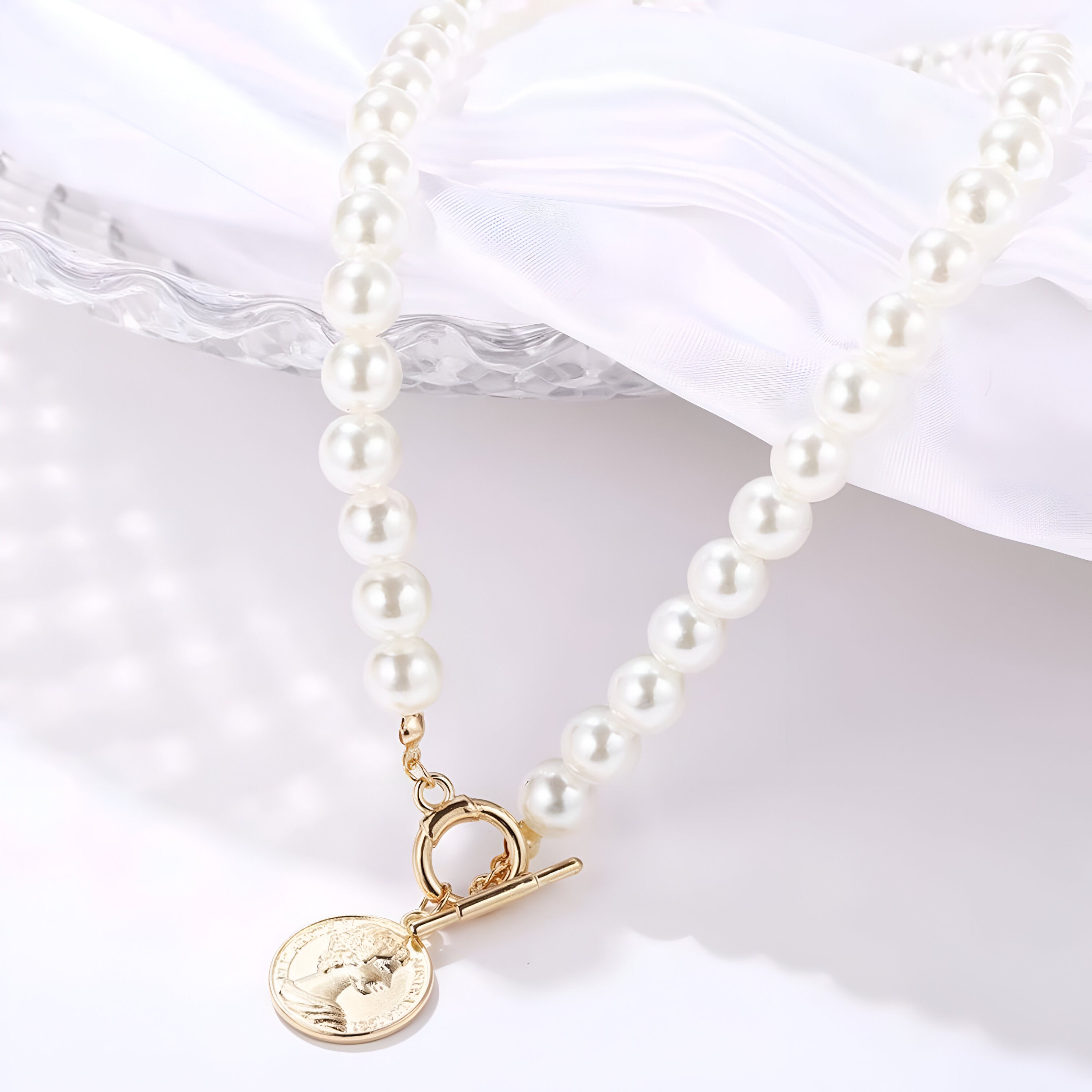 Pearl Coin Chain Necklace