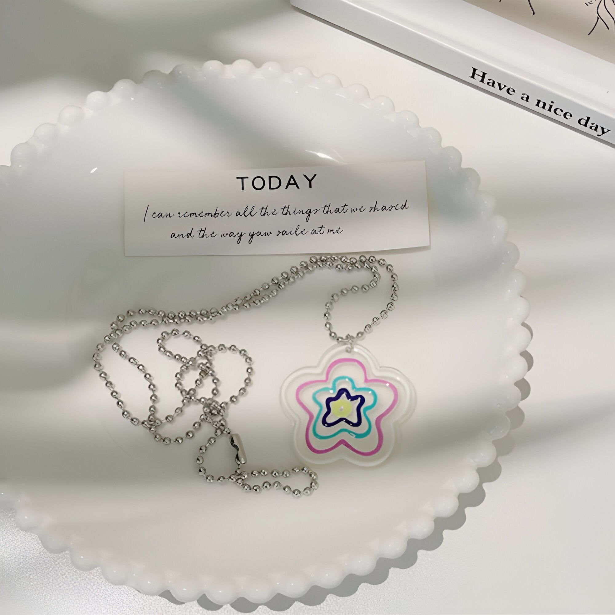 Transparent Flower Shape Necklace