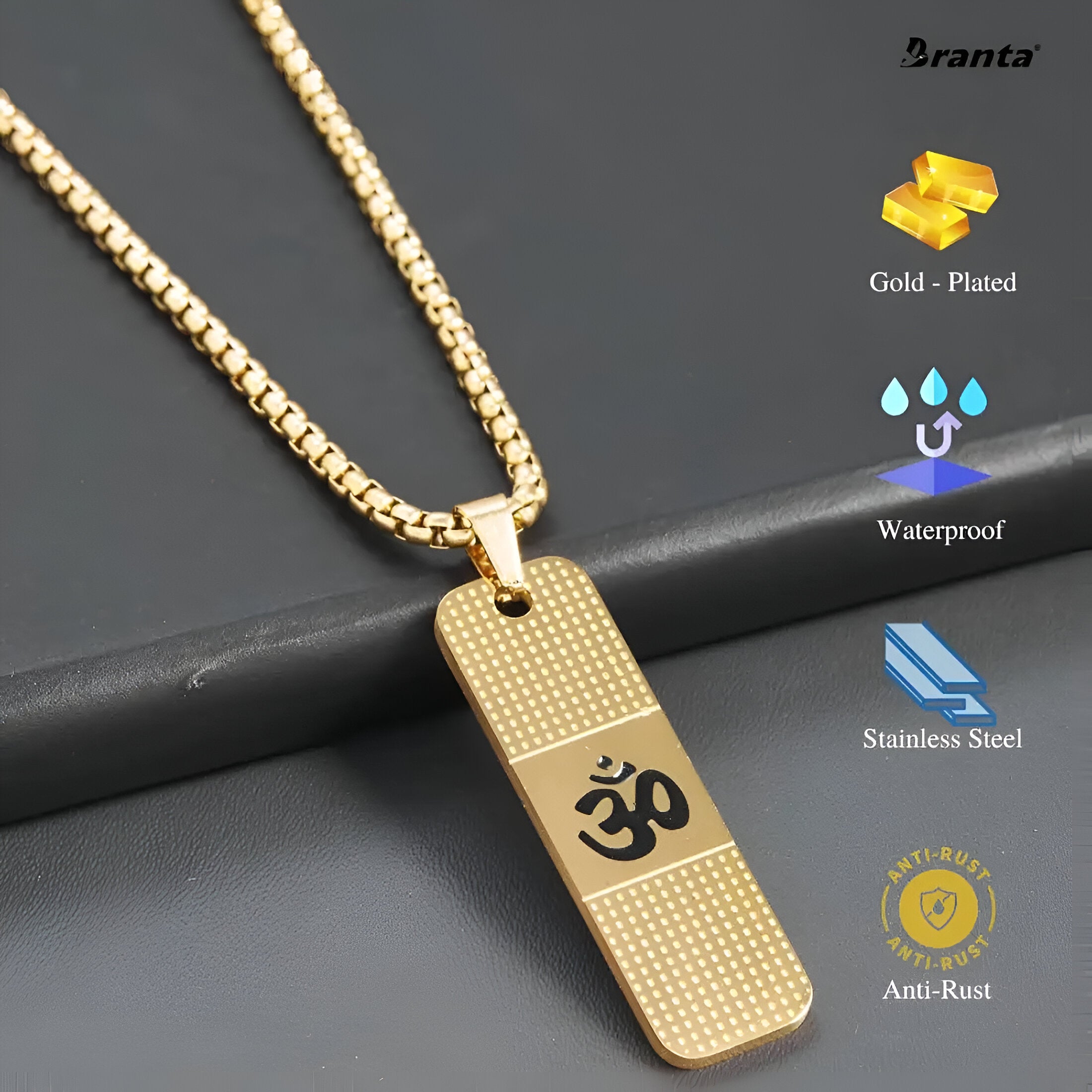 OM Necklace Premium 24K Gold plating