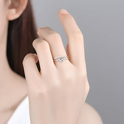 Elva Zirconia Stainless Steel Ring
