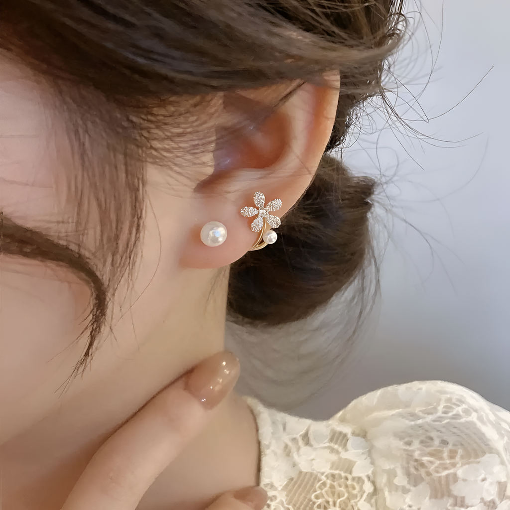 Auri Pearl flower Earrings Stud Earrings