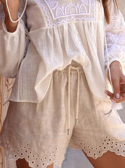 GulAura Embroidered Boho Cotton Co-Ord Set For Woman