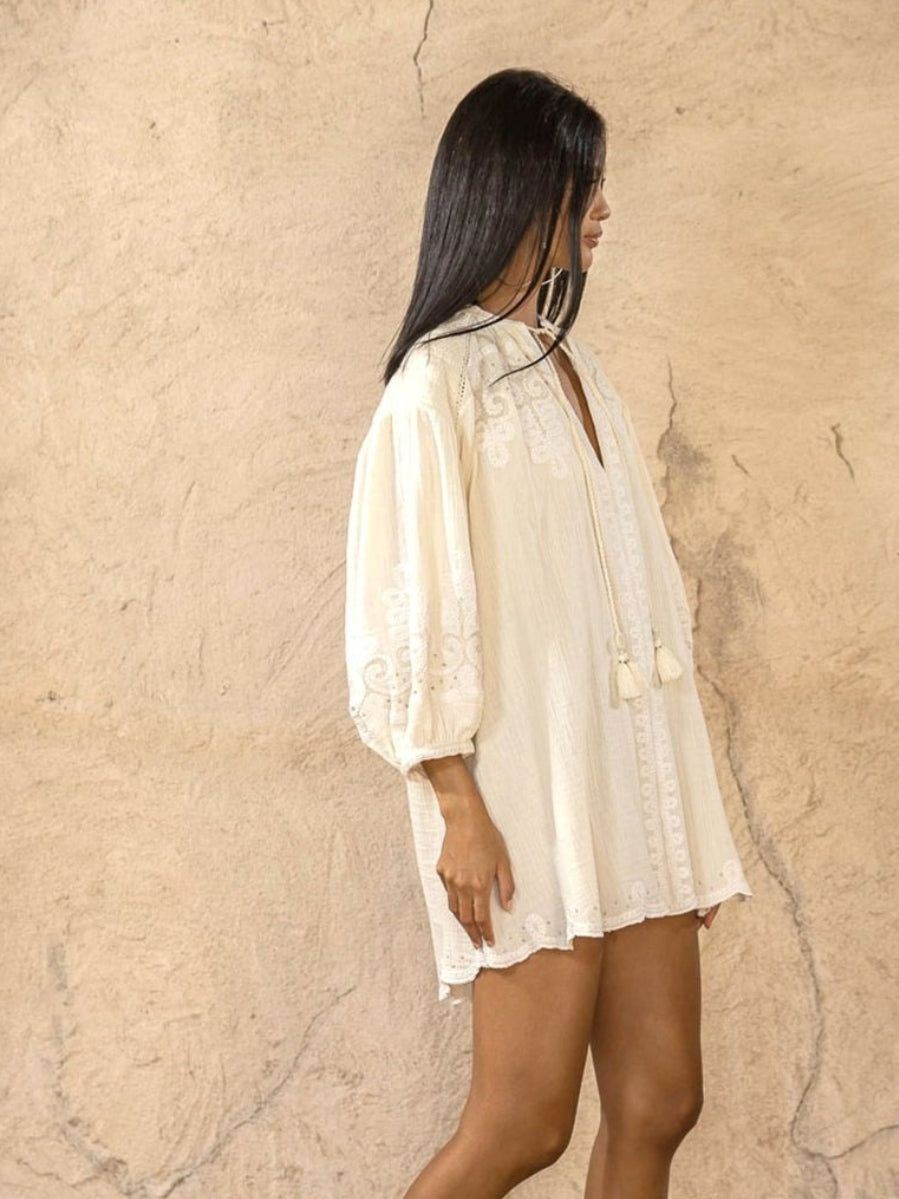GulAura Embroidered Boho Dress for women