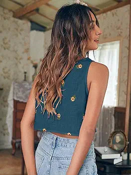 GulAura Cotton Printed Regular Fit Crop op For Woman