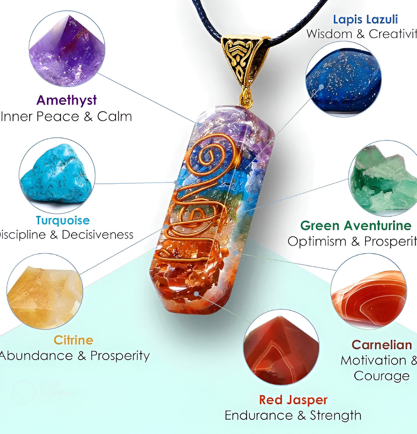 Titanium Quartz Stone Pendant